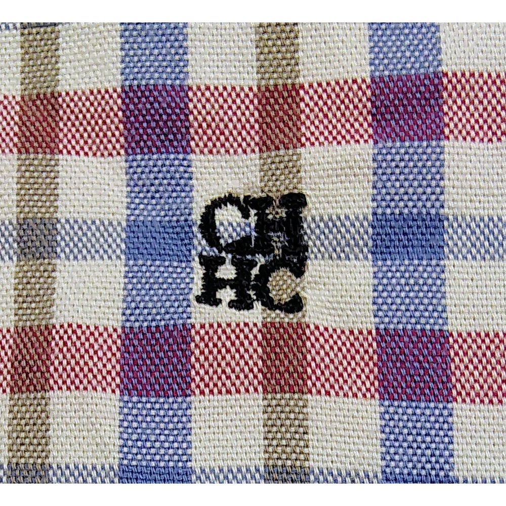 Carolina Herrera Men's Shirt Button Down Size 15 1/2 Cotton Plaid Multicolor M - Picture 4 of 13